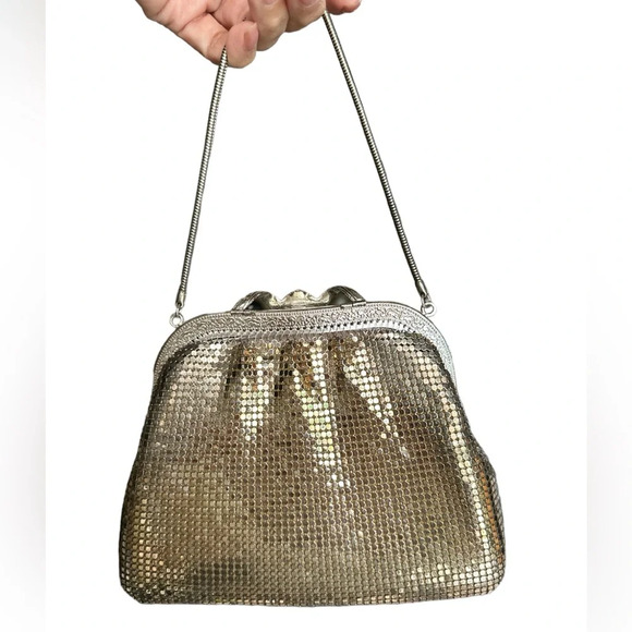Silver Mesh Mini Handbag Bag Vintage - Picture 1 of 4